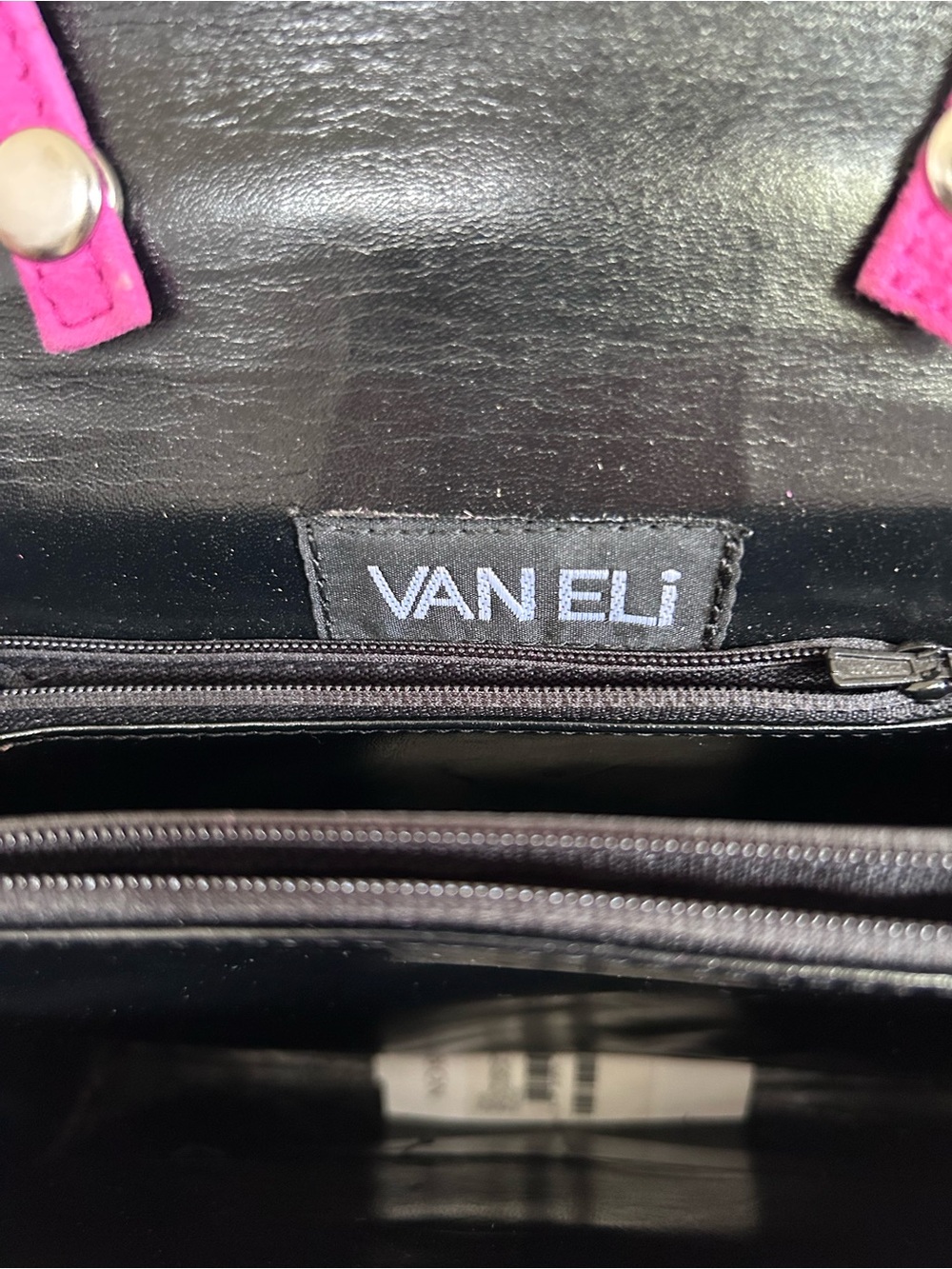 VINTAGE VAN ELi Pony Hair Spotted Pink Suede Crossbody Handbag Removable Strap - Picture 13 of 15